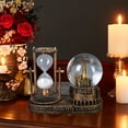 thumbnail image 4 of Musical Crystal Snow Globe Hourglass - Dual Function Christmas Decor with Gold Tower Base, Holiday Music & Falling Sand for Home Office Gift (8.07in), 4 of 6