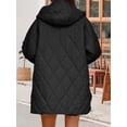 thumbnail image 6 of Long Jackets for Female Fashion Winter Coat for Women Business Casual Diamond Quilted Hooded Black M, 6 of 7