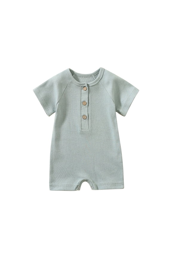Baby Girl Boy Clothes Summer Outfits Infant Short Sleeve Romper Jumpsuit Cotton Solid Color Bodysuit for Newborn