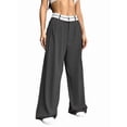 thumbnail image 3 of Women'S Wide Leg Pants Casual High Waisted Trousers Long Straight Suit Pant Black S, 3 of 9