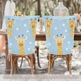 thumbnail image 5 of Decorative Chair Back Cover One Size x2 Chair Cover Dining Chair Slipcovers Chair Back Decoration Festival Chair Decoration Cute Pretty Cartoon Giraffe, 5 of 6