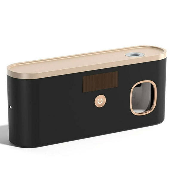 ACDANC Bathroom Accessories Automatic toothpaste Dispenser toothbrush Holders Smart Sanitization toothbrush Holders for Bathrooms,Black & gold