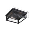 thumbnail image 5 of Crystorama Byron 2 Light Matte Black Outdoor Ceiling Mount - 12.75"W x 5"H, 5 of 10