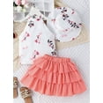 thumbnail image 3 of Suealasg Kids Girl 3 Piece Summer Skirt Outfit 4T 5T 6T 7T Little Girls Sleeveless Mock Neck Tops + Ruffle Skirt + Bucket Hat Set Child Girl Spring Clothes, 3 of 9