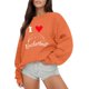 thumbnail image 1 of Gibobby Sudadera sin capucha y ocio Moda de mujer Ocio Amor Deportes Amor Impresión Cuello redondo Manga larga Suelta Top Suéter sin capucha 1 (Anaranjado, M), 1 of 5