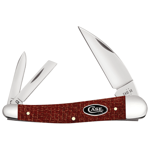 Case Knives Dark Red Burlap Micarta - Sm Seahorse Whittler