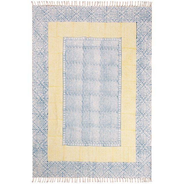 Casavani Hand Made Durrie Home Dcor Area Rug, Blue 11x11 Ft
