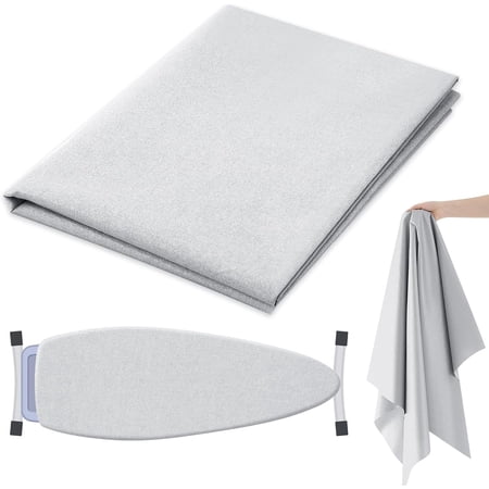 60 in x 2 Yard Scorch Resistant Fabric Insulated Blend Ironing Cloth Protective Pad for Insulation Upholstery Iron Board Covers Water Heater Potholder DIY Project(Silver)