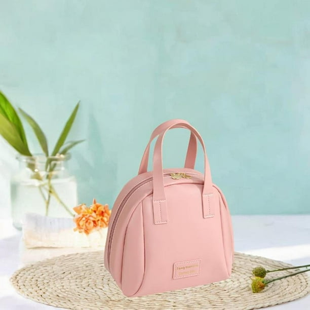 Bolsa de bolsa cosmética de viaje Bolsa de aseo con asa con la cremallera Organizador de maquillaje de maquillaje para el uso diario Hotel Hotel Girls rosa