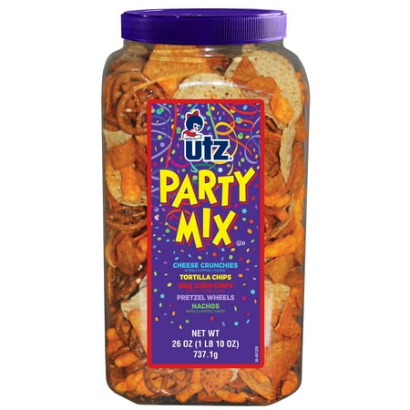 BEST BY JAN 20/2025 PARTY MIX CRUNCHY CURLS, TORTILLA CHIPS, BBQ CORN CHIPS, PRETZEL WHEELS, NACHOS