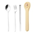 thumbnail image 2 of EGNMCR Kitchen Utensils Set, Cute Stainless Steel Cutlery Chopsticks Spoon Fork Set Student Portable Cutlery Case Stainless Steel Cutlery Set Portable cutlery boxs with cutlery, 2 of 6