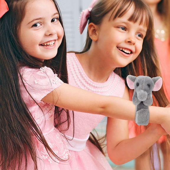 MOKKHNB Jungle Animal Party Favor Slap Wristband Plush Assorted Color 2Pcs 8.84x2.75x2.55in