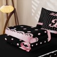 thumbnail image 5 of Manfei Initial Letter D Design Zipper Twin Comforter Sets with Fitted Sheet and 2 Pillowcases,Cute Bowknot Zipper Bedding Set,Black Reversible,4 Pieces, 5 of 7