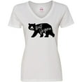 thumbnail image 3 of Inktastic West Virginia Black Bear Silhouette Women's V-Neck T-Shirt, 3 of 5