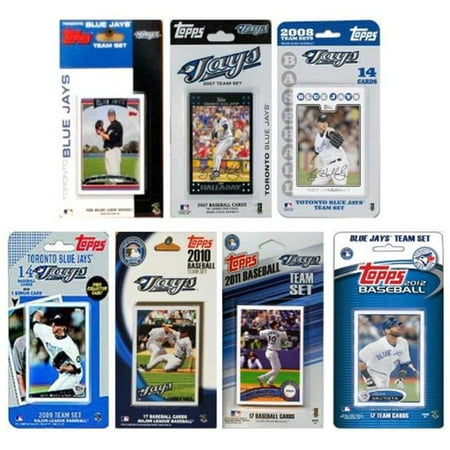 Toronto Blue Jays License Plate - C & I Collectables JAYS712TS MLB Toronto Blue Jays 7 Different Licensed Trading Card Team Sets