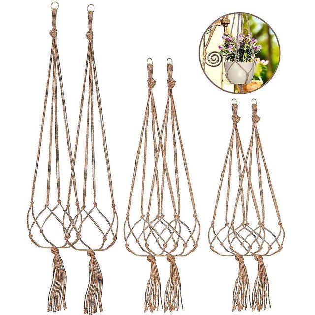 Cesta colgante de 6 piezas, cesta colgante, maceta colgante para plantas Sincero Hogar