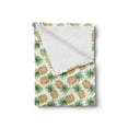 thumbnail image 2 of Pineapple Soft Flannel Fleece Throw Blanket, Tropical Themed Watercolor Juicy Pineapples Patterns, Cozy Plush for Indoor and Outdoor Use, 70" x 90", Emerald Mustard, by Ambesonne, 2 of 5