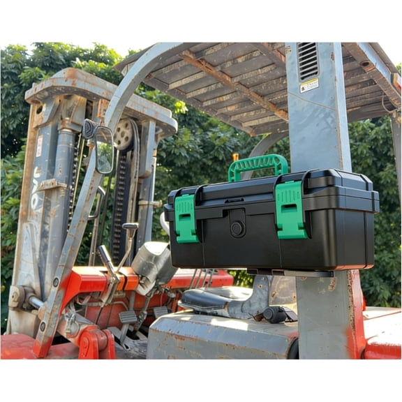Universal Tool Box Kit, Tractor Tool Box, Lockable, With Mounting Bracket, ATV, UTV, Truck, Utility Vehicle Universal Toolbox, Can be Mounted on The ROPS (Black 16")