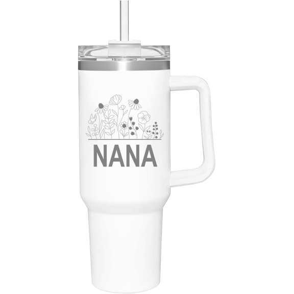 Nana Gifts for Grandma,Birthday Gifts for Nana from Granddaughter Grandson Grandchildren Grandkids,Best Grandma Gift,Mothers Day Christmas Gift for Mom,40oz Tumbler With Handle and Straw