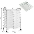 thumbnail image 3 of Costway 20 Drawers Rolling Cart Storage Scrapbook Paper Studio Organizer Bins Clear White, 3 of 10