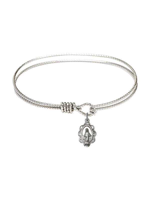 Miraculous Charm On A 7 Inch Oval Eye Hook Bangle Bracelet