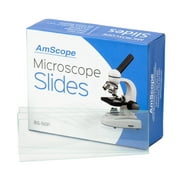 AmScope 50 Blank Microscope Slide Ground Edges Pre-Cleaned Clear Glass Microscope Slides