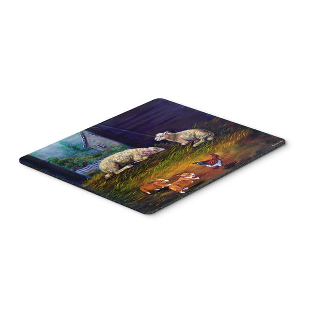 Caroline'S Treasures Corgi Caos En El Granero Con Ovejas Mouse Pad/Hot Pad/Salvamanteles (7322Mp)