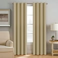 thumbnail image 1 of PrimeBeau Rich Microfiber Blackout Thermal Insulated Curtains,Window Treatment Panels with Antique Grommet -52"W by 84"L-Solid in Reed Yellow-Set of 1, 1 of 7