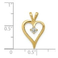 thumbnail image 4 of Real 14kt Yellow Gold AA 1/10ct. Diamond Heart Pendant; for Adults and Teens; for Women and Men, 4 of 4