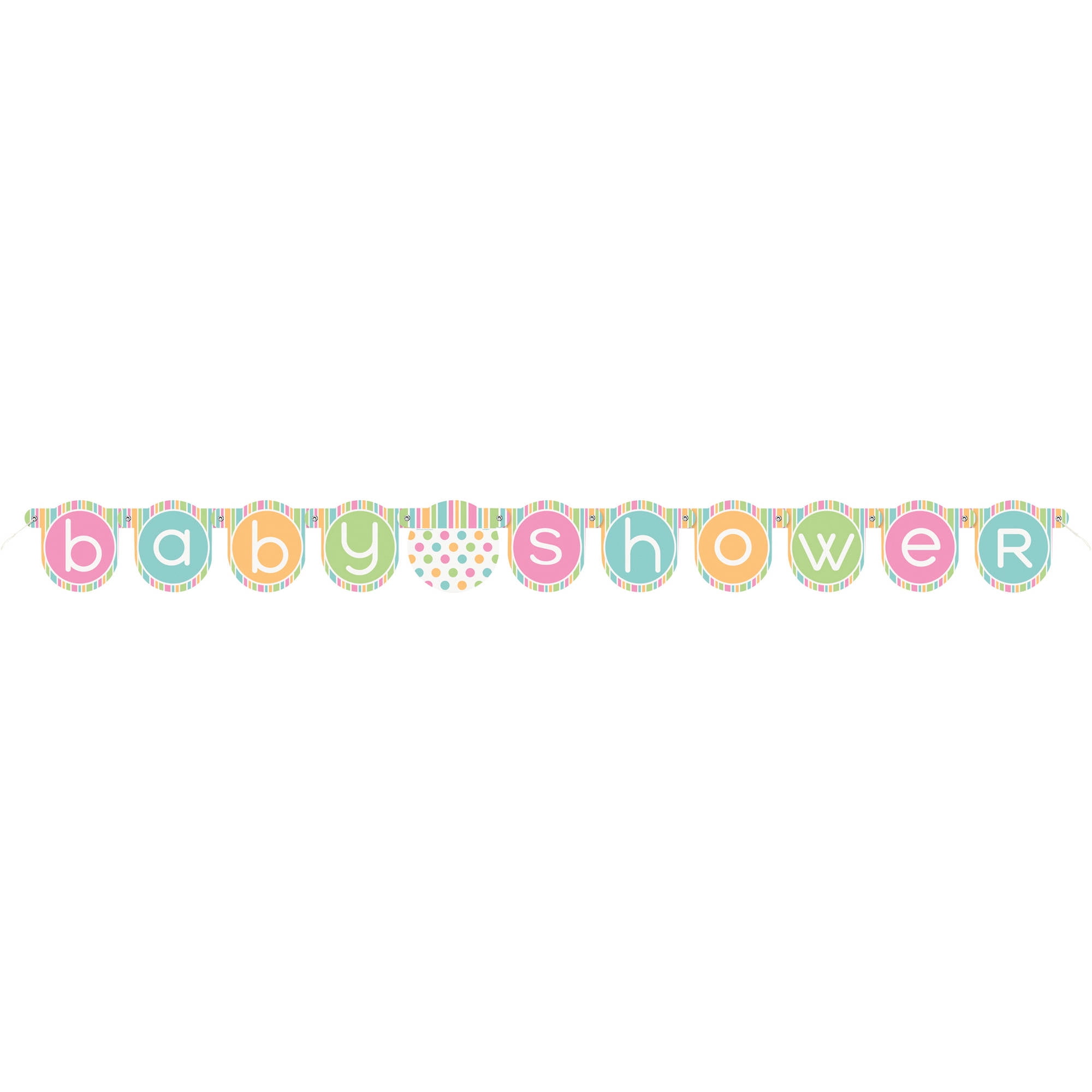 Baby Shower party 11 piece jointed card banner pink blue yellow FREE POSTAGE 