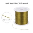 thumbnail image 2 of Uxcell 0.2mm Nylon Cord Satin Silk Trim Chinese Knot Knitting String, Copper, 328ft, 2 Pack, 2 of 5