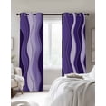 thumbnail image 4 of Purple Ombre Blackout Curtains for Bedroom Living Room Darkening Curtains 96 Inches Long Abstract Art Moire Ocean Waves Window Curtain 2 Panels Set Insulated Window Treatment Grommet Drapes 52"x96", 4 of 9