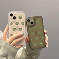 thumbnail image 2 of Cute Green Love Heart Happy Soft Phone Case Compatible with iPhone Case (Gray,iPhone 14 Pro Max), 2 of 7