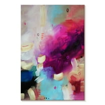 Elephant Stock Abstract Pink And Blue Wall Art - Vertical Canvas Wall Art - Living Room Wall Decor - Abstract Canvas - Pink And Beige Decor By Andrada Anghel - 30" x 45"
