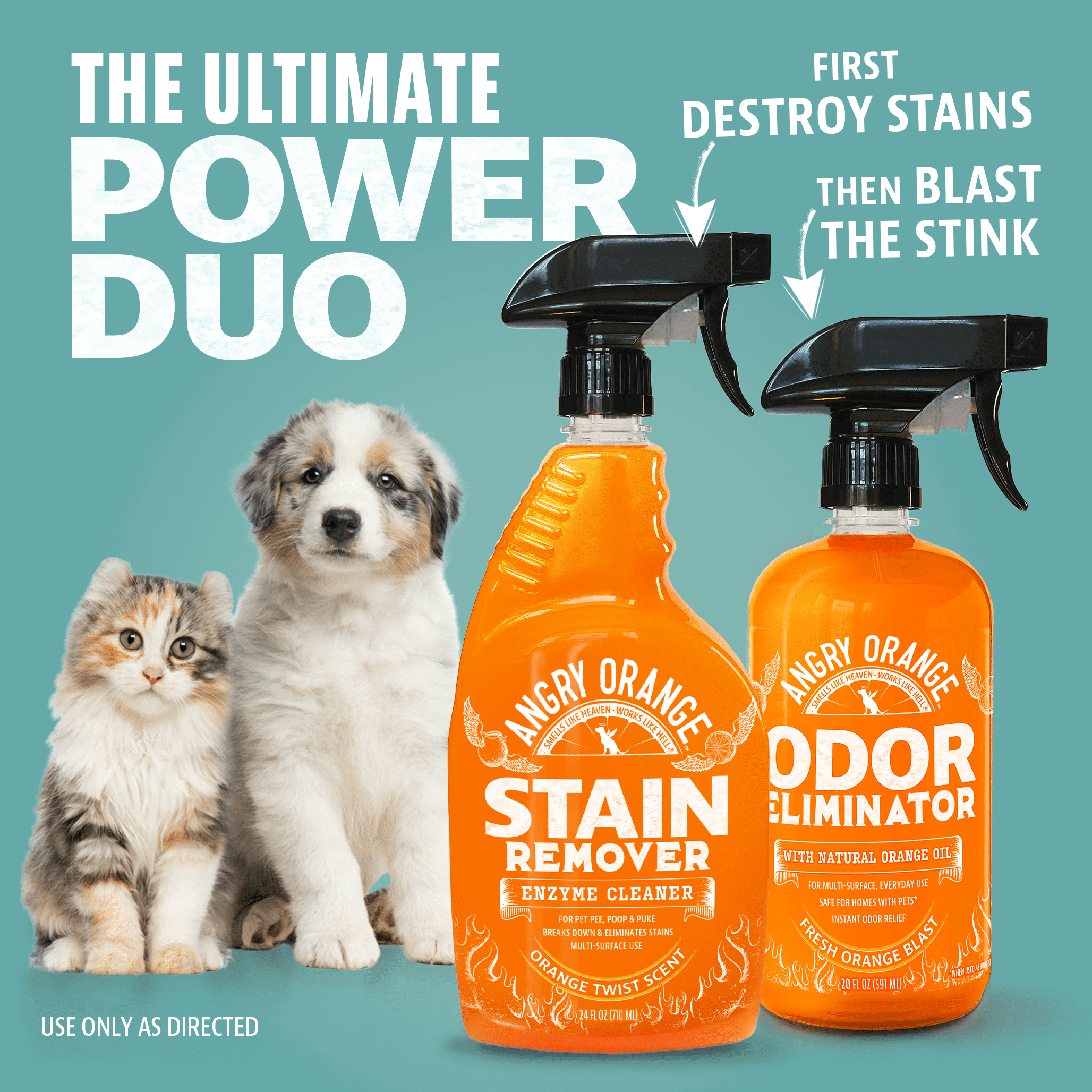 Angry Orange Enzyme Stain Cleaner & Pet Odor Eliminator, 32oz