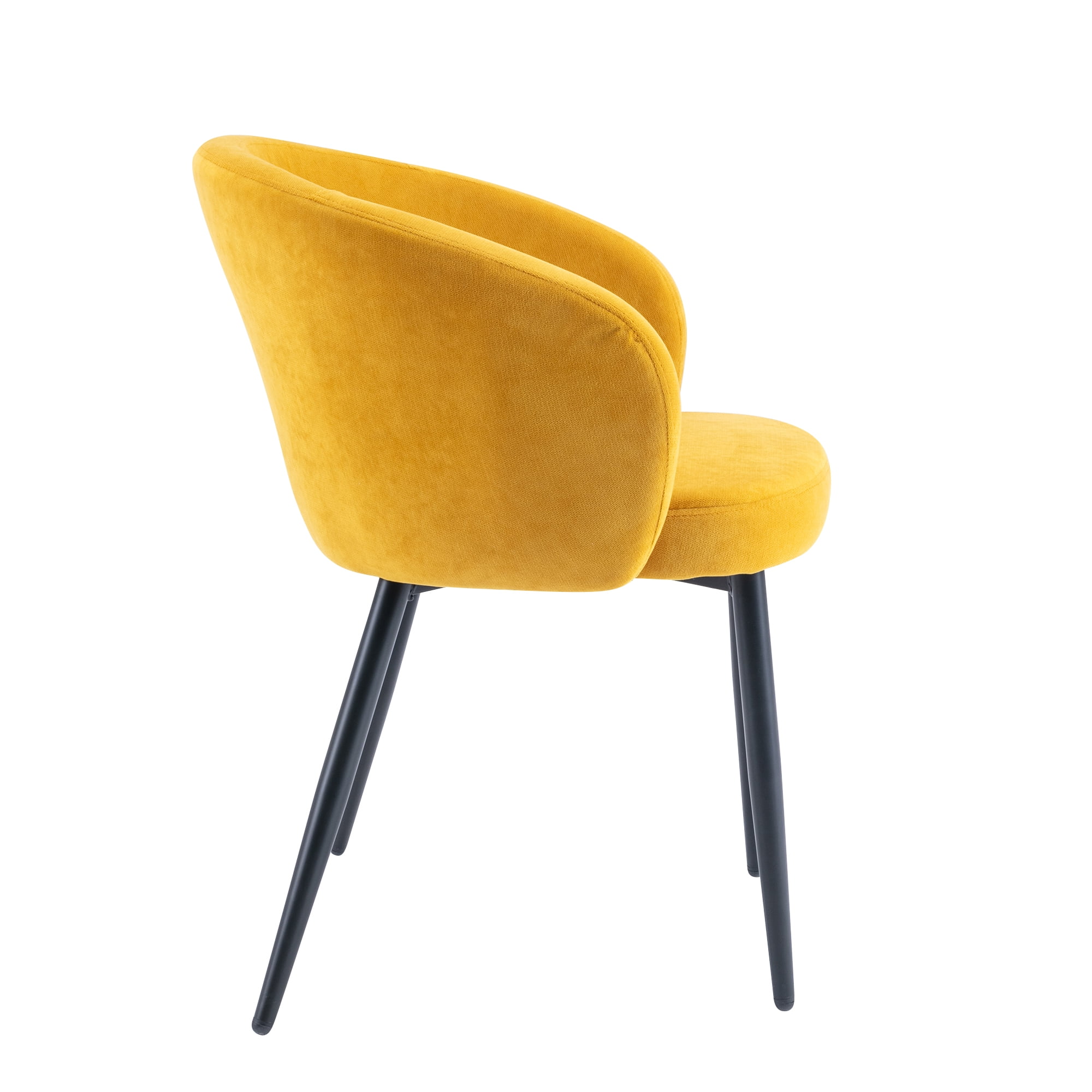 Private Jungle Set of 2 Dining Chairs,Modern style Upholstered fabric Chairs Leisure Side Chairs with Metal Legs,Yellow Private Jungle Set of 2 Dining Chairs,Modern style Upholstered fabric Chairs Leisure Side Chairs with Metal Legs,Yellow