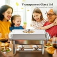thumbnail image 4 of ROVSUN 2 Pack Chafing Dish for Buffet,9 Quart Stainless Steel Chafing Dish Buffet Set with Glass Lid, Rectangular Chafers and Buffet Warmers Sets for Party, Catering, Wedding, Banquet, Graduation, 4 of 8