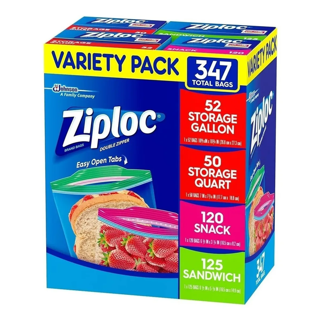 PAQUETE VARIADO 347 PZ BOLSAS ZIPLOC ZIPLOC RESELLABLE