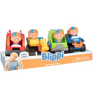 Blippi 15-Inch Blue Kids Plastic Chair Floor Booster seat w/Safety Harness