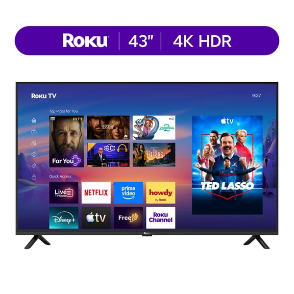 Roku Smart TV 2026 – 43-Inch Select Series, 4K HDR TV – Roku TV with Voice Remote