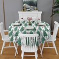 thumbnail image 2 of Green Christmas Tree Pattern Round Tablecloth 60"x60",Wrinkle Wipeable Table Cloth for Kitchen Dining Room Picnic Patio Party, 2 of 6