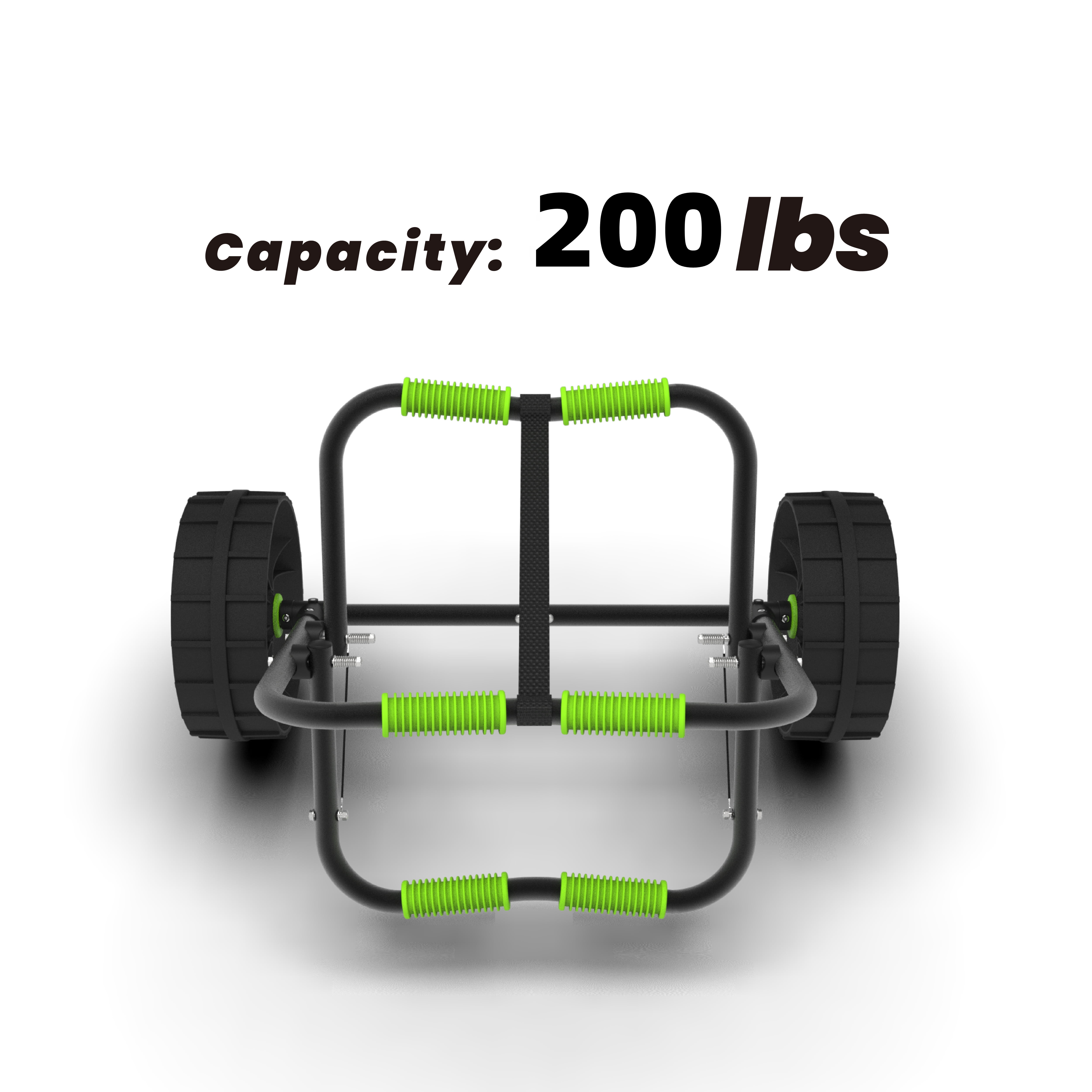 FDB 200LBS Universal Folding Bend Kayak Canoe Boat Carrier Dolly Trailer Tote Trolley Transport Cart Wheel for Carrying Kayaks, Canoes, Paddleboards, Float Mats, Boats Green