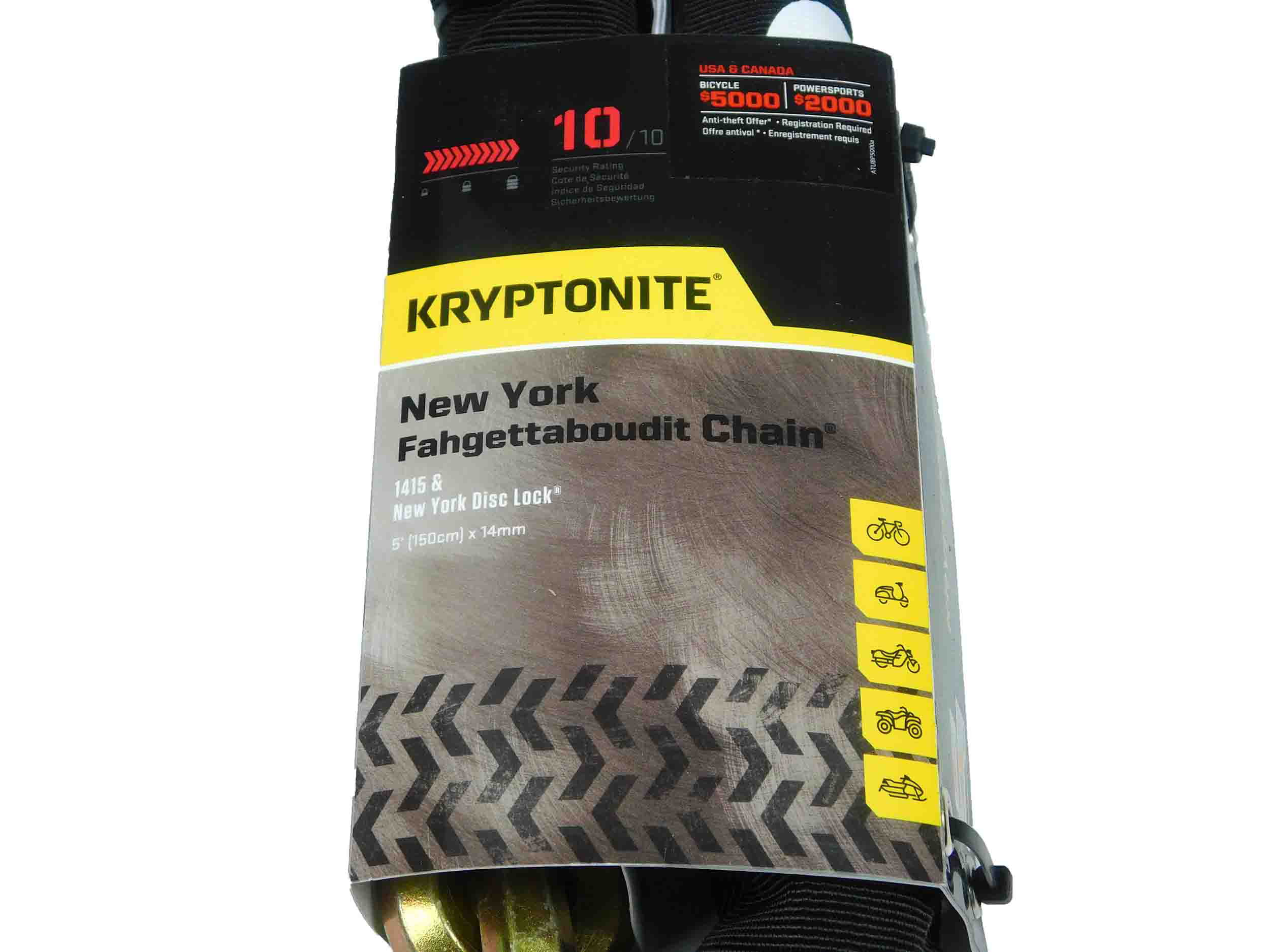 Kryptonite New York Fahgettaboudit Chain with Disc Lock 1415 5' 150cm x 14mm 