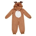 thumbnail image 6 of Boys Girls Reindeer Christmas Costume Zip Up Onesie Plush Hooded Jumpsuit Sleepwear, 6 of 7
