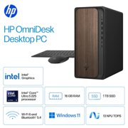 HP - OmniDesk Desktop - Intel Core Ultra 5 - 16GB DDR5 Memory - 1TB SSD - Dark Wood