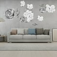 thumbnail image 6 of HJQEQVD Black and White Peony Watercolor Wall Decals Flower Botanical Art Removable Peel and Stick Bedroom Living Room Bathroom Home Decor Floral Stickers, 6 of 7