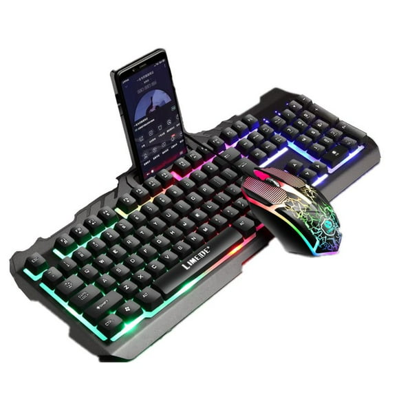 New Arrival T22 Luminous Mechanical Keyboard And Mouse Set Metal Gaming Computer Keyboard Mouse Usb Luminous Keyboard Black