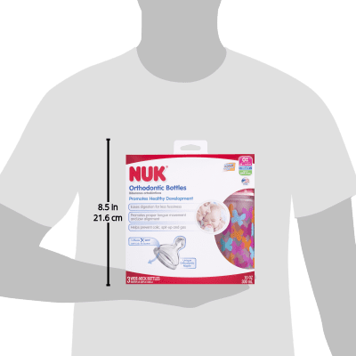 NUK Orthodontic Bottles Wide Neck 0+m Medium - 3 CT