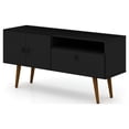 thumbnail image 3 of Tribeca 53.94 Mid-Century Modern TV Stand with Solid Wood Legs in Black, 3 of 5