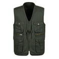 thumbnail image 2 of IROINNID Men's V-Neck Sleeveless Solid Color Loose Outdoor Vest Jacket Lightweight Cargo Vest With Pockets, 2 of 9